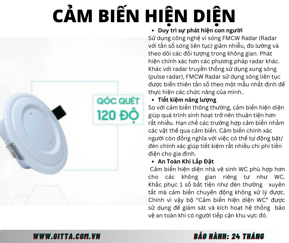 Cảm Biến Hiện Diện GITTA Smart Home