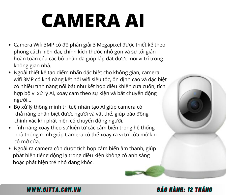 Một số tính năng tích hợp từ Camera AI 