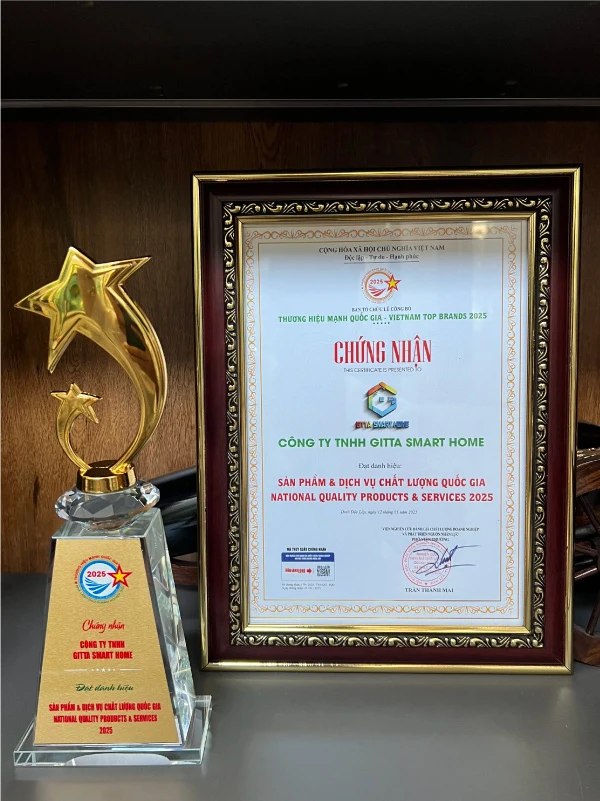 chung nhan giai thuong gitta smart home