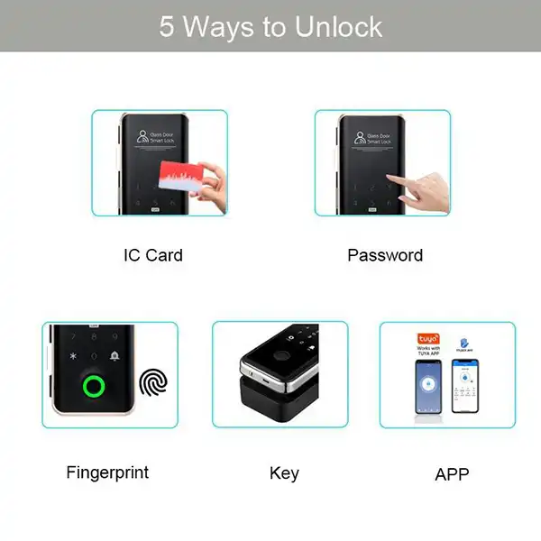 Khoá vân tay cửa kính cường lực TTLOCK
