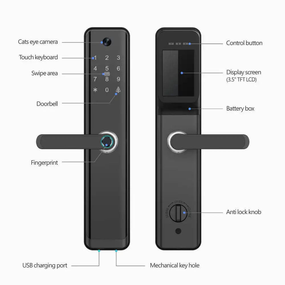 Khoá vân tay cửa gỗ F11 6068 Camera