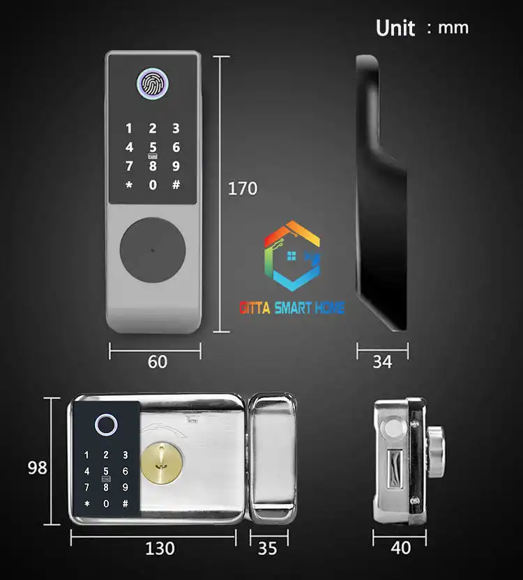 Khoá vân tay cửa sắt ngoài trời Tuya S8 D – Vân tay 2 chiều