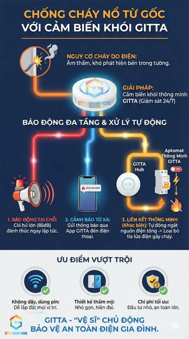 Chống Cháy Nổ Từ "Gốc" Hạ Tầng Điện: An Tâm Tuyệt Đối Với Cảm Biến Báo Khói GITTA 2 Chống Cháy Nổ Từ “Gốc” Hạ Tầng Điện: An Tâm Tuyệt Đối Với Cảm Biến Báo Khói GITTA