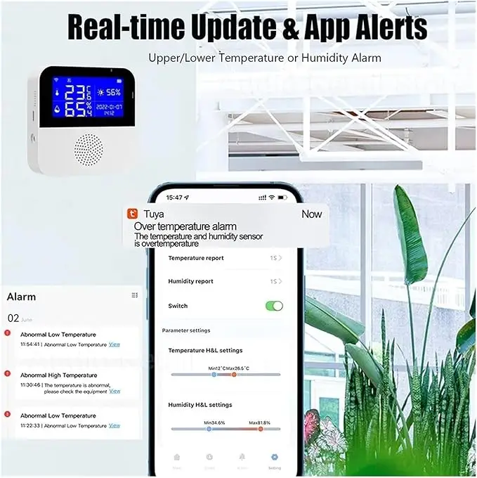 Cảm biến nhiệt độ và độ ẩm WIFI 16 Cảm biến nhiệt độ và độ ẩm WIFI