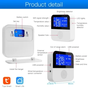 Cảm biến nhiệt độ và độ ẩm WIFI 11 Cảm biến nhiệt độ và độ ẩm WIFI